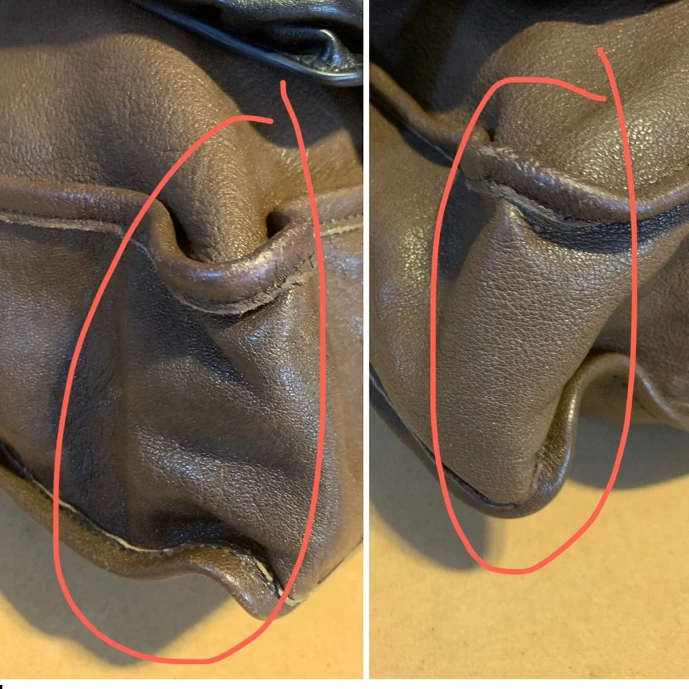CHLOE FRONT POCKET TOTE BAG IN BROWN & BLACK LEATHER W/DETACHABLE POUCH